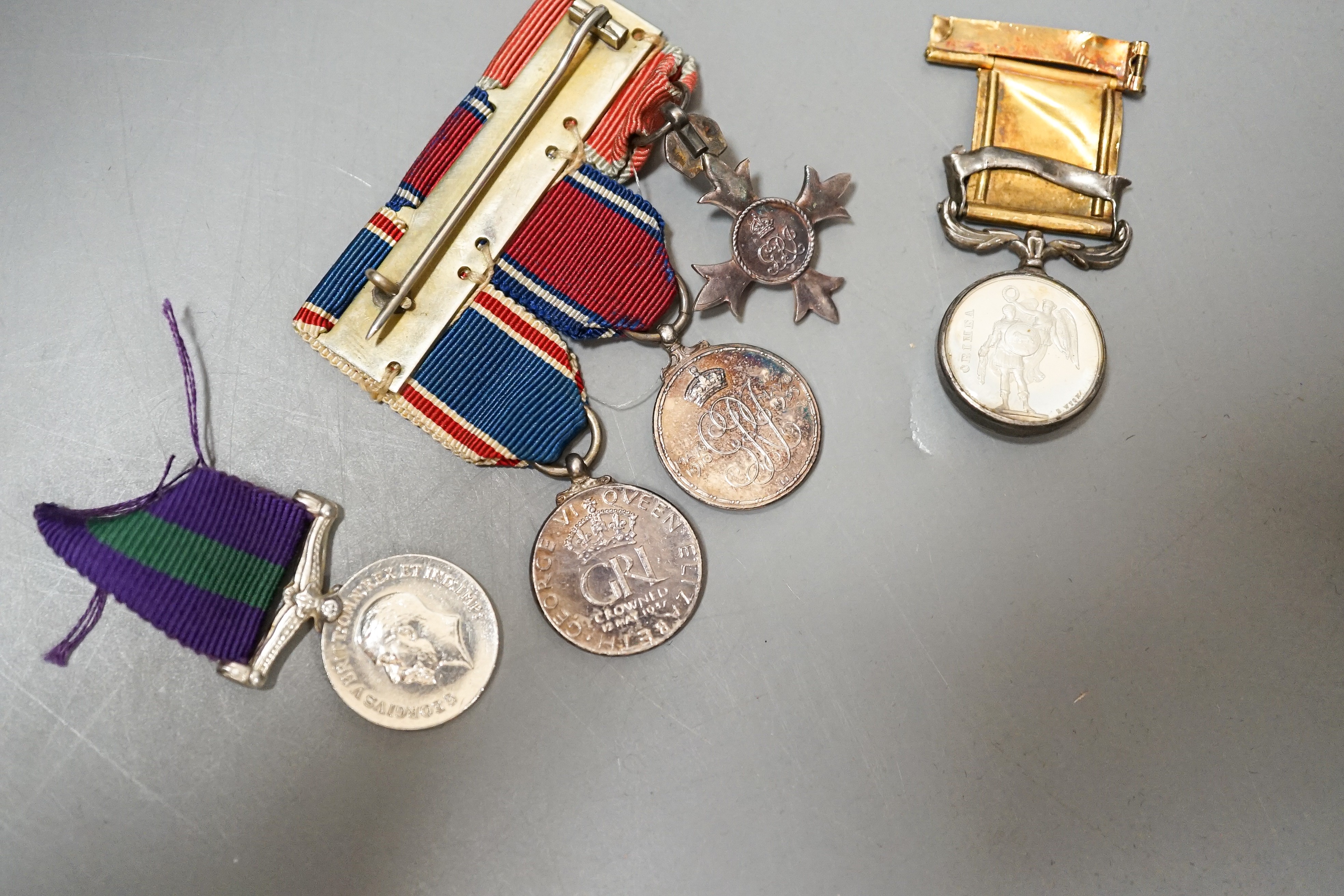A group of George V and George VI miniature medals, and a miniature Crimea medal